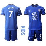 Youth 2020-2021 club Chelsea home 7 blue Soccer Jerseys