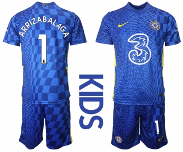 Youth 2021-2022 Club Chelsea FC home blue 1 Nike Soccer Jerseys