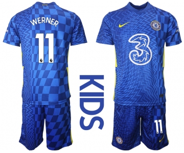 Youth 2021-2022 Club Chelsea FC home blue 11 Nike Soccer Jerseys 1