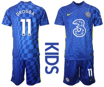 Youth 2021-2022 Club Chelsea FC home blue 11 Nike Soccer Jerseys