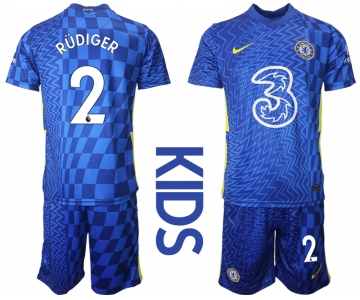 Youth 2021-2022 Club Chelsea FC home blue 2 Nike Soccer Jerseys