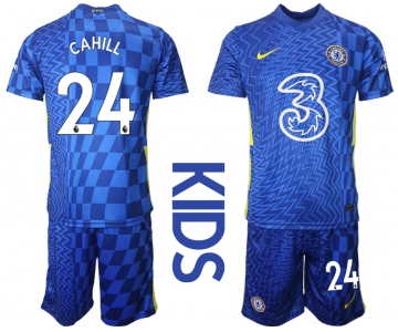 Youth 2021-2022 Club Chelsea FC home blue 24 Nike Soccer Jersey