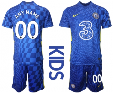 Youth 2021-2022 Club Chelsea FC home blue customized Nike Soccer Jersey