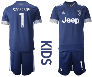 Youth 2020-2021 club Juventus away blue 1 Soccer Jerseys