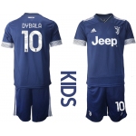 Youth 2020-2021 club Juventus away blue 10 Soccer Jerseys