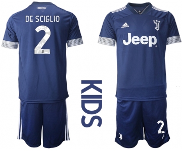 Youth 2020-2021 club Juventus away blue 2 Soccer Jerseys