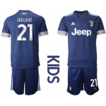 Youth 2020-2021 club Juventus away blue 21 Soccer Jerseys