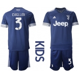 Youth 2020-2021 club Juventus away blue 3 Soccer Jerseys