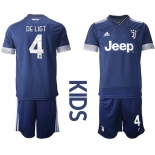 Youth 2020-2021 club Juventus away blue 4 Soccer Jerseys
