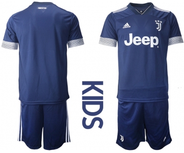 Youth 2020-2021 club Juventus away blue blank Soccer Jerseys