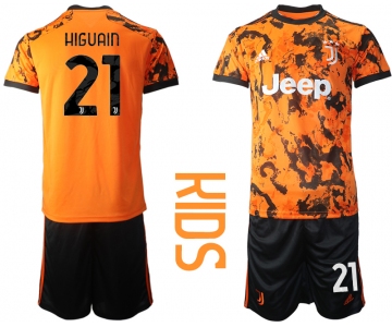 Youth 2020-2021 club Juventus away orange 21 Soccer Jerseys