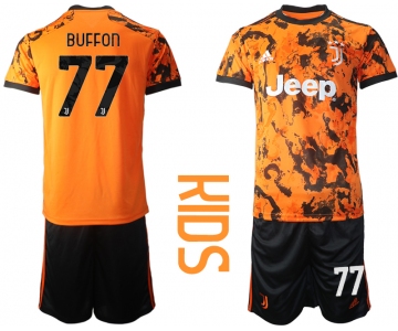 Youth 2020-2021 club Juventus away orange 77 Soccer Jerseys
