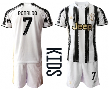 Youth 2020-2021 club Juventus home 7 white Soccer Jerseys