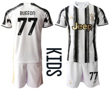 Youth 2020-2021 club Juventus home 77 white Soccer Jerseys