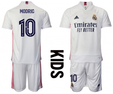 Youth 2020-2021 club Real Madrid home 10 white Soccer Jerseys