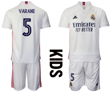 Youth 2020-2021 club Real Madrid home 5 white Soccer Jerseys