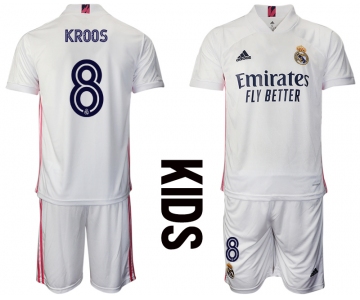 Youth 2020-2021 club Real Madrid home 8 white Soccer Jerseys