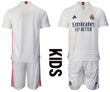 Youth 2020-2021 club Real Madrid home blank white Soccer Jerseys