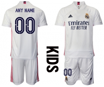 Youth 2020-2021 club Real Madrid home customized white Soccer Jerseys