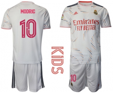 Youth 2021-2022 Club Real Madrid home white 10 Adidas Soccer Jersey