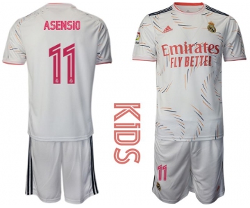 Youth 2021-2022 Club Real Madrid home white 11 Adidas Soccer Jersey