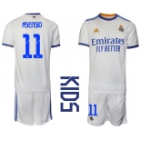 Youth 2021-2022 Club Real Madrid home white 11 Soccer Jerseys