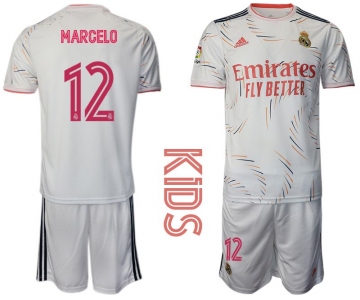 Youth 2021-2022 Club Real Madrid home white 12 Adidas Soccer Jersey