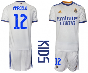 Youth 2021-2022 Club Real Madrid home white 12 Soccer Jerseys