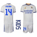 Youth 2021-2022 Club Real Madrid home white 14 Soccer Jerseys