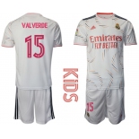 Youth 2021-2022 Club Real Madrid home white 15 Adidas Soccer Jersey