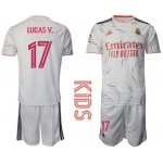 Youth 2021-2022 Club Real Madrid home white 17 Adidas Soccer Jersey