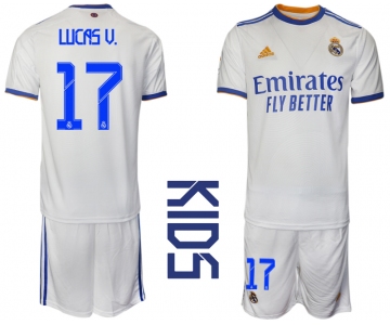 Youth 2021-2022 Club Real Madrid home white 17 Soccer Jerseys