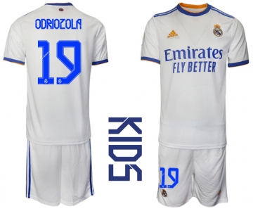 Youth 2021-2022 Club Real Madrid home white 19 Soccer Jerseys