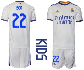 Youth 2021-2022 Club Real Madrid home white 22 Soccer Jerseys