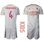 Youth 2021-2022 Club Real Madrid home white 4 Adidas Soccer Jersey