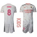Youth 2021-2022 Club Real Madrid home white 8 Adidas Soccer Jersey