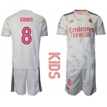 Youth 2021-2022 Club Real Madrid home white 8 Adidas Soccer Jersey