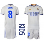 Youth 2021-2022 Club Real Madrid home white 8 Soccer Jerseys