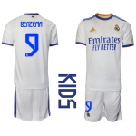 Youth 2021-2022 Club Real Madrid home white 9 Soccer Jerseys