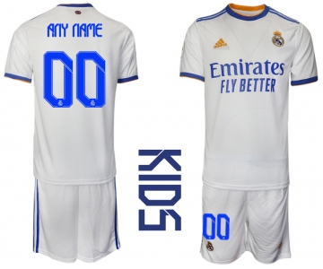 Youth 2021-2022 Club Real Madrid home white customized Soccer Jerseys