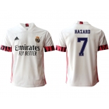 Men 2020-2021 club Real Madrid home aaa version 7 white Soccer Jerseys