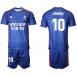 Men 2021-2022 Club Real Madrid away blue 10 Adidas Soccer Jersey