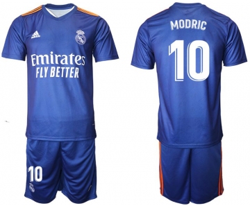 Men 2021-2022 Club Real Madrid away blue 10 Adidas Soccer Jersey