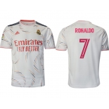 Men 2021-2022 Club Real Madrid home aaa version white 7 Adidas Soccer Jersey