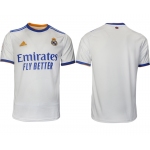 Men 2021-2022 Club Real Madrid home aaa version white blank Soccer Jerseys