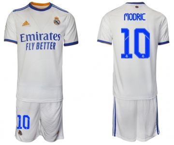 Men 2021-2022 Club Real Madrid home white 10 Soccer Jerseys