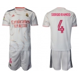 Men 2021-2022 Club Real Madrid home white 4 Adidas Soccer Jersey