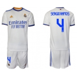 Men 2021-2022 Club Real Madrid home white 4 Soccer Jerseys