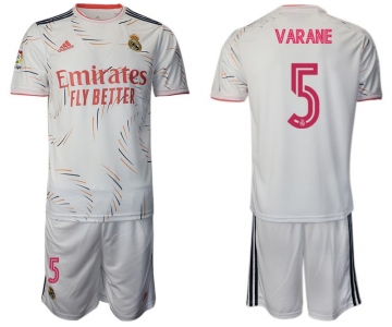 Men 2021-2022 Club Real Madrid home white 5 Adidas Soccer Jersey