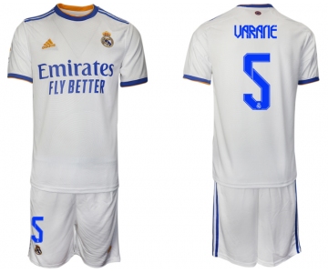 Men 2021-2022 Club Real Madrid home white 5 Soccer Jerseys